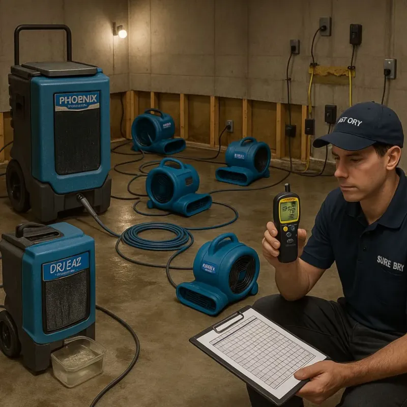 Structural Drying and Dehumidification process in Clarksville, TX